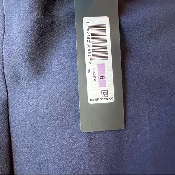 Donna Karan New York NWT Cap Sleeve Dress Above Knee Party Sheath Size 6 Blue - Picture 5 of 16